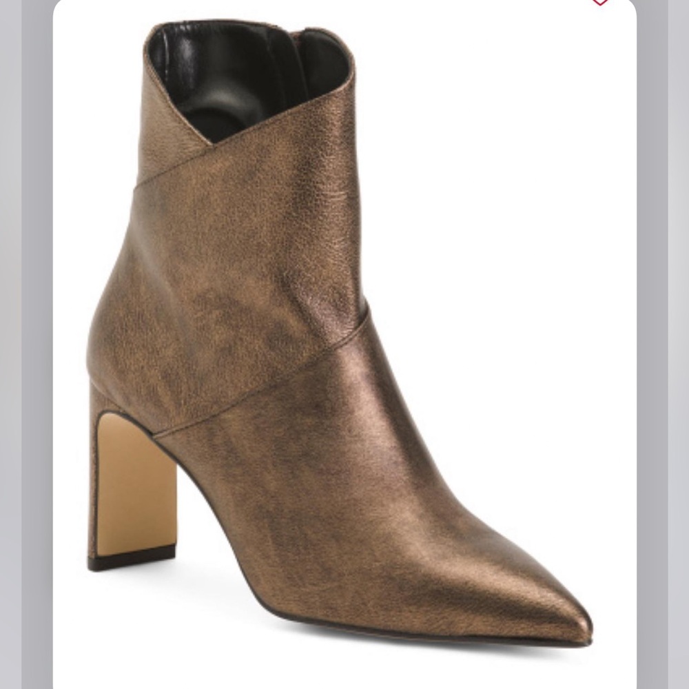 Marian Spain Booties in Bronze Metallic Leather